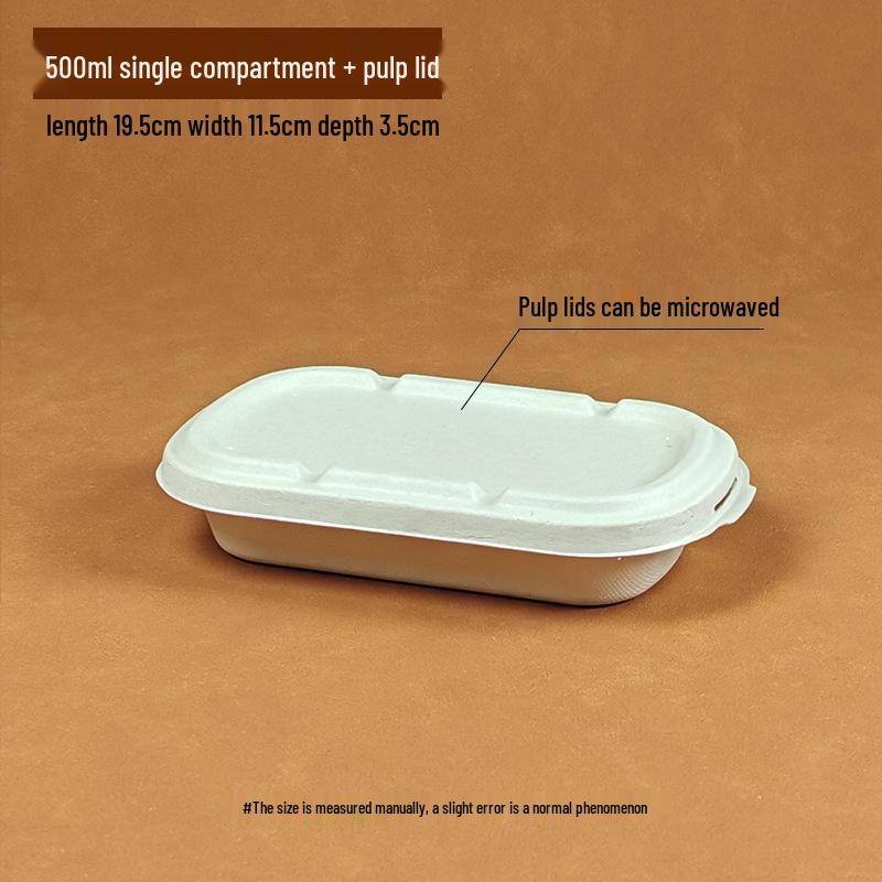 Eco-friendly Three-Compartment Disposable Bento Box – Microwaveable Paper Lunch Container for Salads and Light Meals