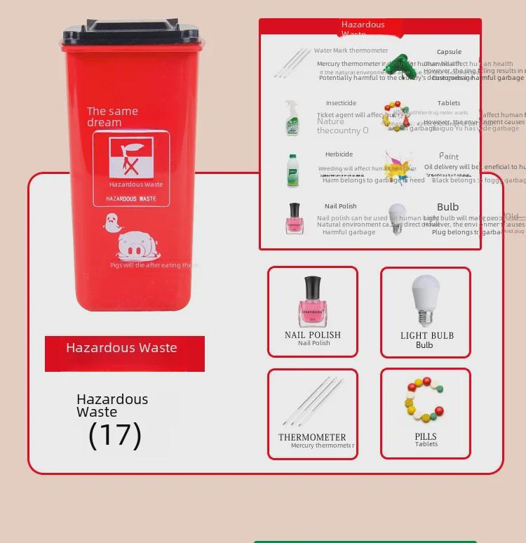 Игровой набор «Переработка»: Мини-мусорное ведро и карточки для дошкольного образования