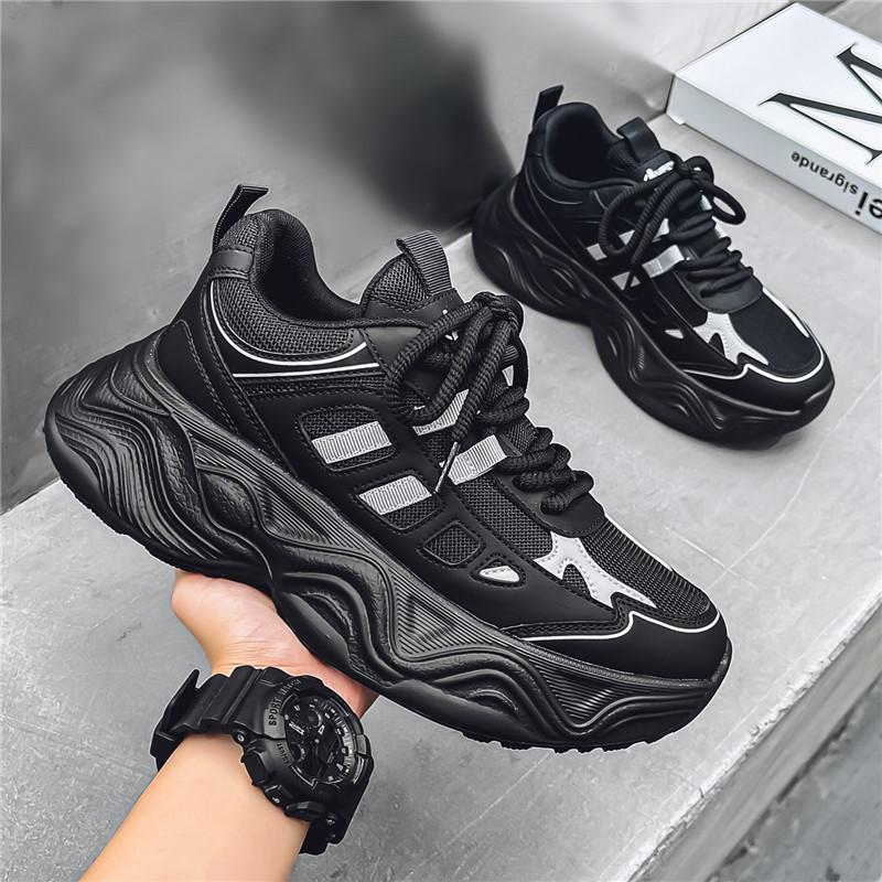 Интернет знаменитости популярная мужская обувь зимняя молодежная сетчатая кроссовки для бега мальчиков модный бренд Дарт Вейдер платформа папы обувь