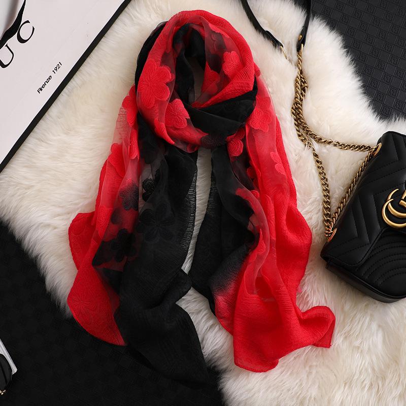 Bufandas de seda de marca de diseñador para mujer, pashmina de talla larga, pañuelo hiyab, chales para el cuello 65*180cm