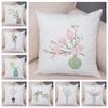 Nordic Style Cushion Cover Art Plant Cactus Green Leaves Pillowcase for Sofa Home Car Simple Soft Plush Pillow Case 45x45cm