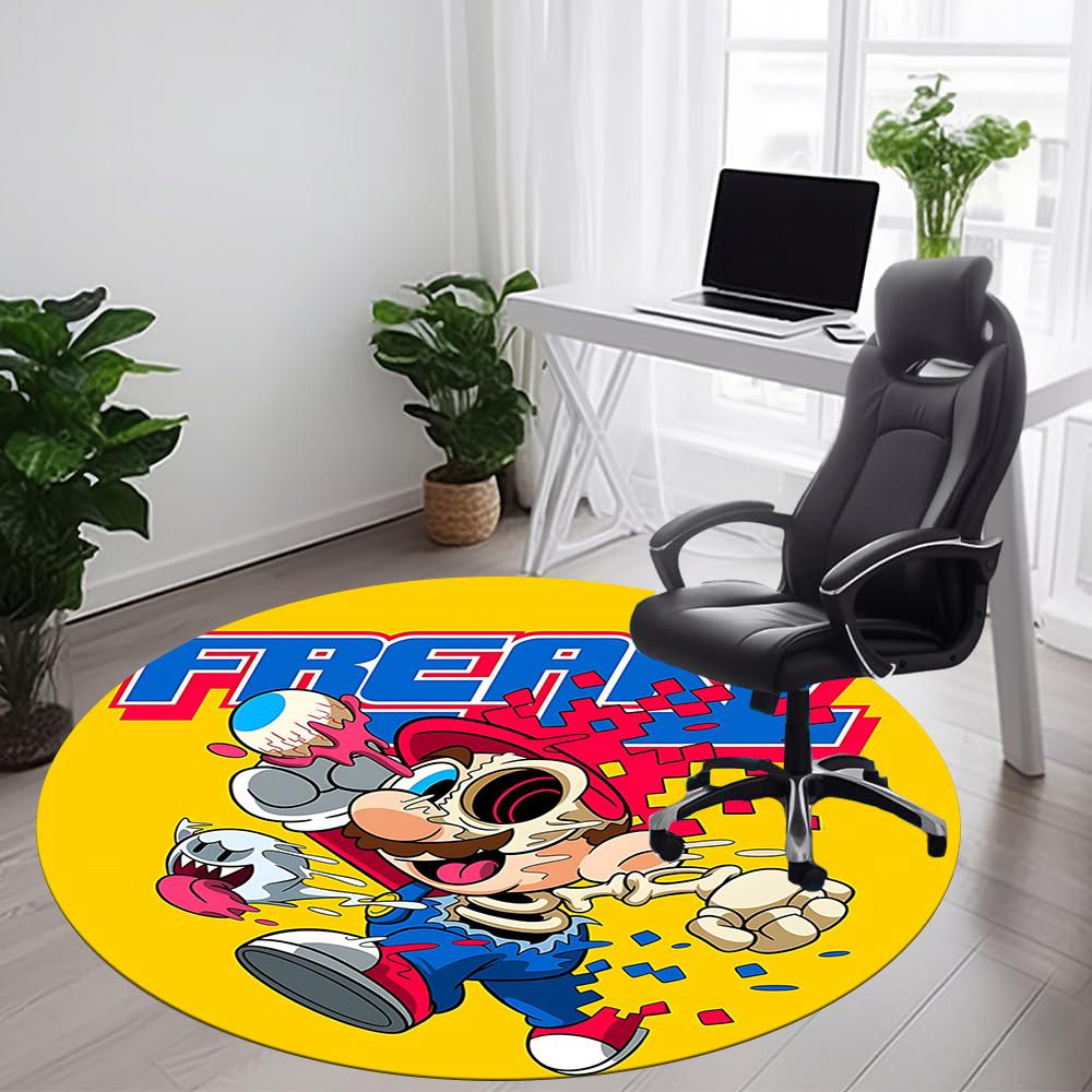 M-Mario Office Round Area Rug, Indoor Mat Suitable For Office, Under Office Chairs Bedroom Living Room Home Decor, DT1212024