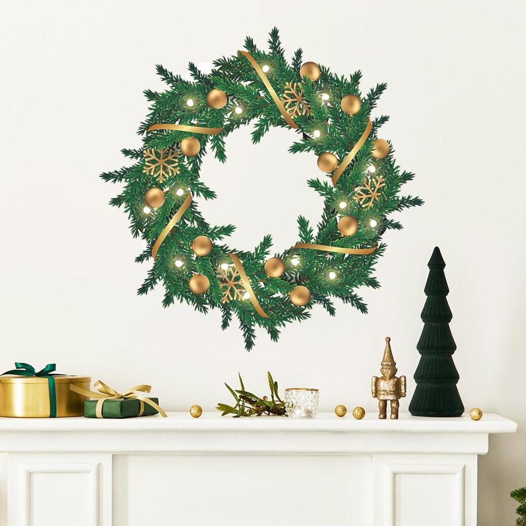 Santa Claus Christmas Wreath Window Wall Sticker