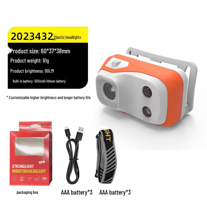 Светодиодный лазерный фонарь с двумя режимами света, перезаряжаемый налобный фонарь - Суперяркий, длительное время работы от аккумулятора, идеально подходит для ночной рыбалки