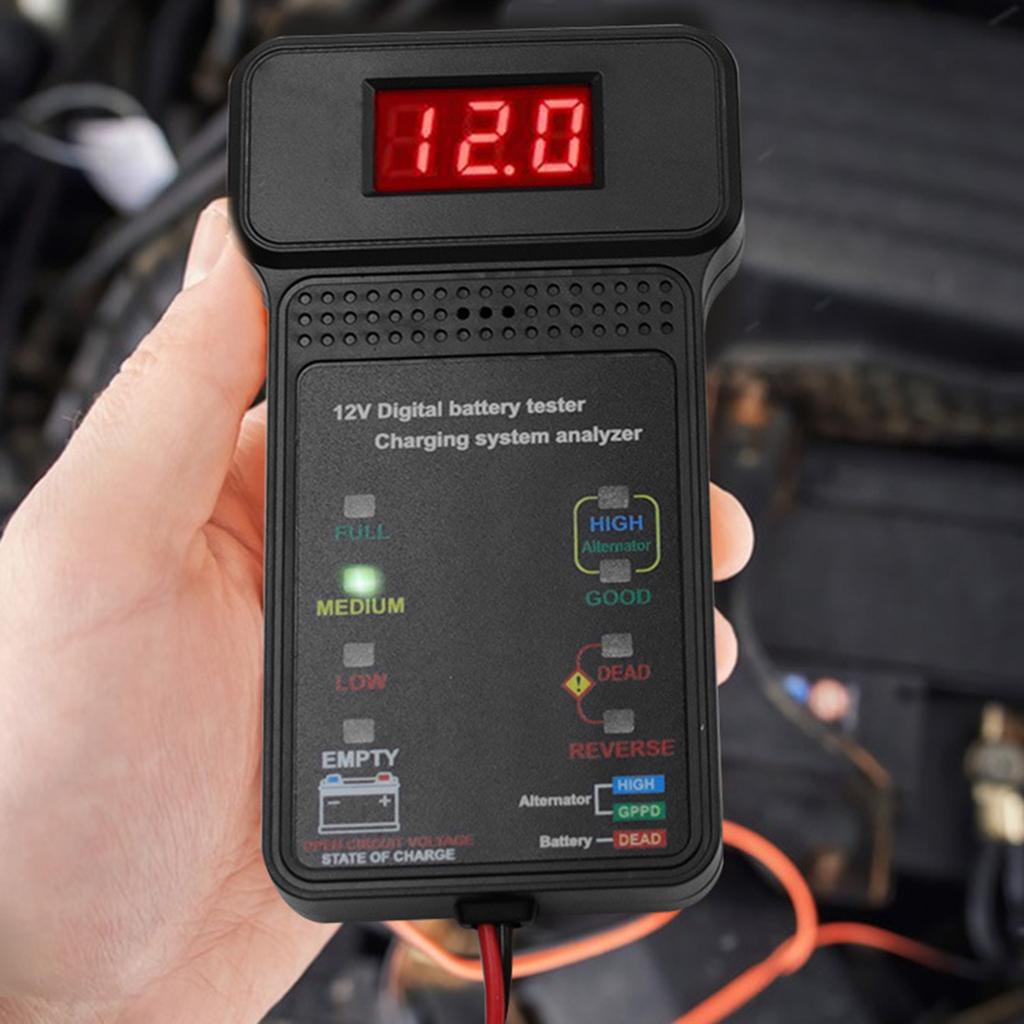 12V Car Battery Tester Measurement Tools Charging System Analyser Automotive Battery Load Analyzer for Car Portable