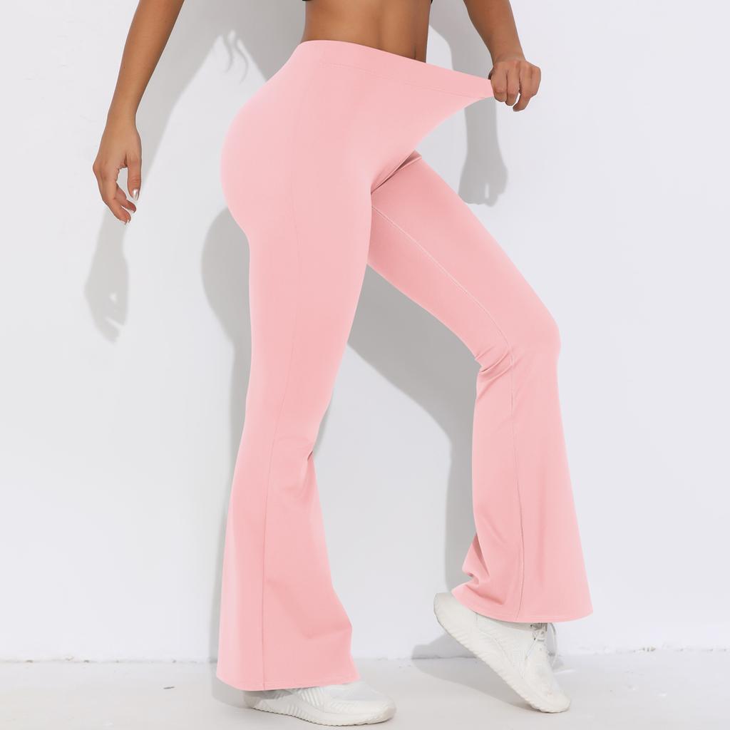 Auroth Bubble Butt Широкие брюки Женские брюки-клеш с высокой талией Однотонные повседневные брюки