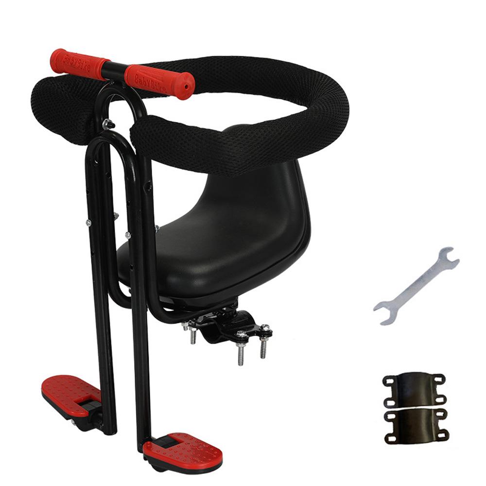 Переднее детское велосипедное сиденье. Детское безопасное велосипедное сиденье с ограждением и подставкой для ног для детей.