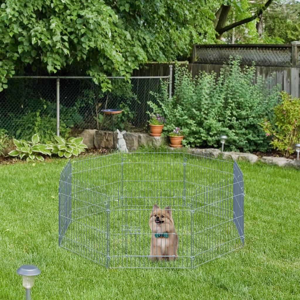Free-Range Enclosure Puppy Playpen Puppy Fence Playpen Puppy Gate for Animals 8-Piece W63 x H60 cm