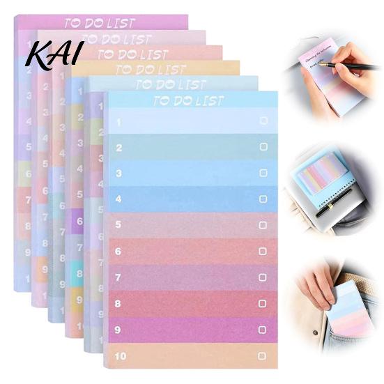 Removable Adhesive Paper Gradient Checklist Sticky Notepad, Self-stick To-do List Pads, Macaron Color to Do Notepad Tearable Planner Memo Pad