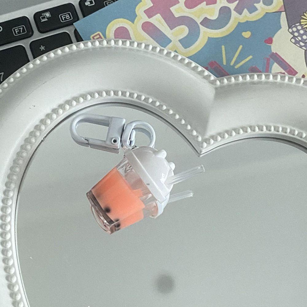 Брелоки для ключей автомобиля Брелок-подвеска для сумки с имитацией еды Полимерный брелок Мини-брелок в виде жемчужного молочного чая Мужские