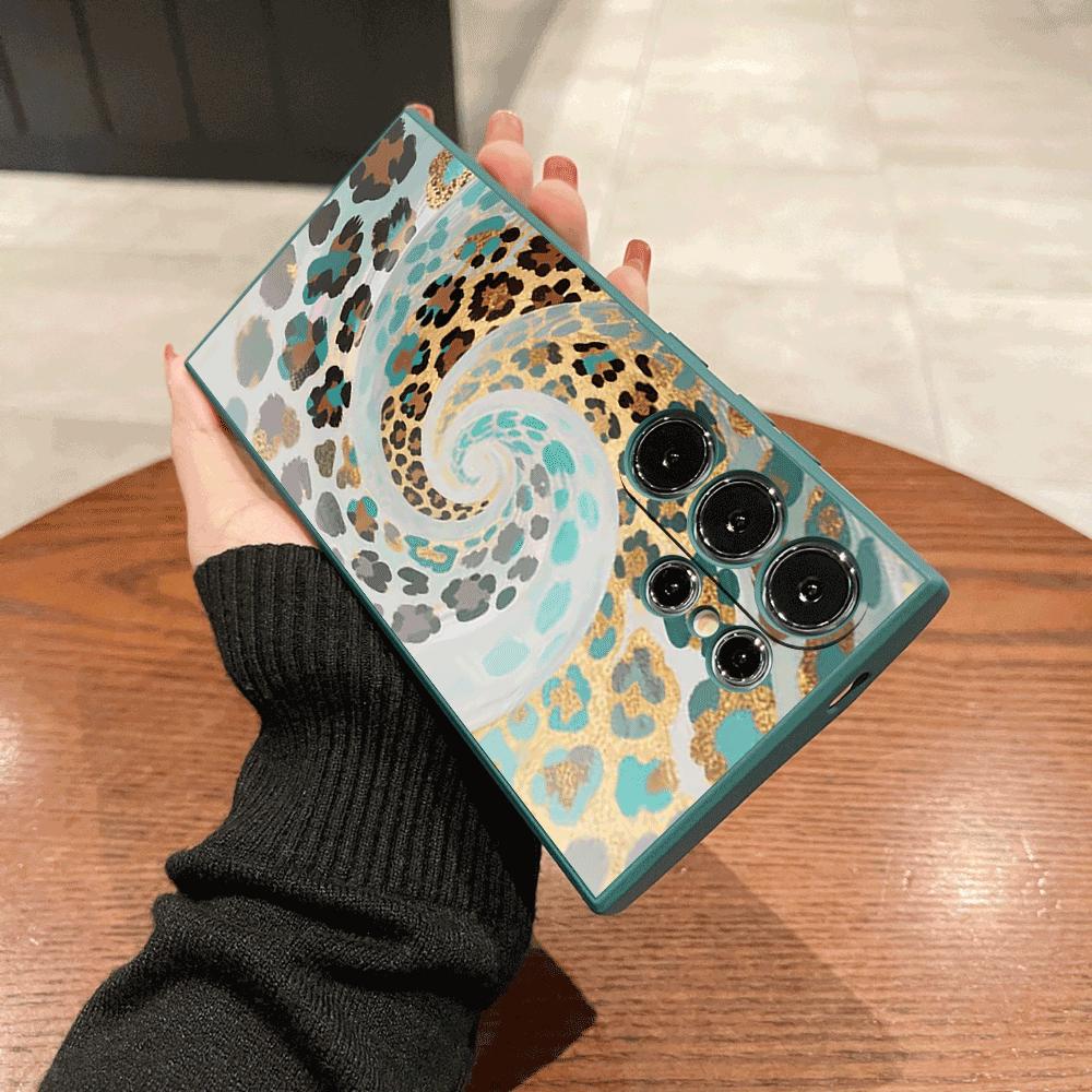 Swirling Leopard Print Pattern Case for Samsung Galaxy S25 S24 Ultra S23 S22 S21 S20 FE Plus Soft TPU Slim Fit Shockproof Cover