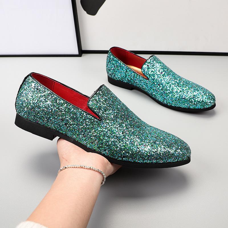 Модная мужская повседневная обувь, мужские удобные мокасины для вождения, легкие мокасины, мужская мода, блестки, блестящие туфли на плоской подошве для вечеринок и свадеб, европейские размеры 38-48