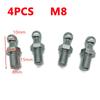 4Pcs M8/M6 Universal 10mm Rear Boot Front Bonnet Gas Strut End Fitting Connector Ball Pin Joint Valve Spring Screw