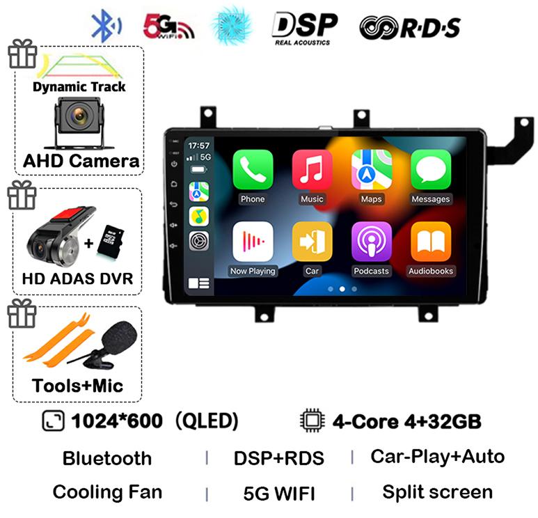 Android 14 Carplay Auto Для Toyota Tacoma N300 2015 2016 2017 2018 2019 2020 2021 Автомагнитола GPS Стерео Мультимедийный плеер BT DSP