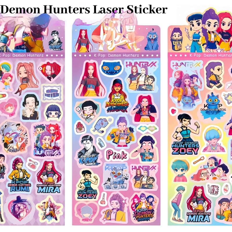 Laser Cut Sticker KPOP Demon Hunters Guka Devil Men's Group for Kids Cute Stationary School Office Art Supplies Decoration