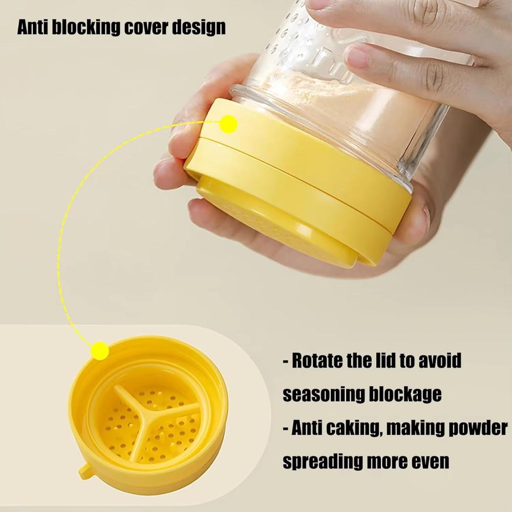 Clear Cheese Sprinkler Rotatable Lid Spice Dispenser Barbecue Seasoning Jar Cooking