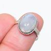 Подарочное кольцо из стерлингового серебра 925 пробы с натуральным радужным лунным камнем S.7 q6E80