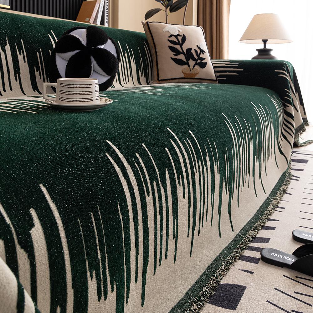 1pc Extra Wide Sofa Cover - Heavy-Duty Chenille Fabric Couch Protector, Non-Slip Furniture Protector for Living Room, Bedroom