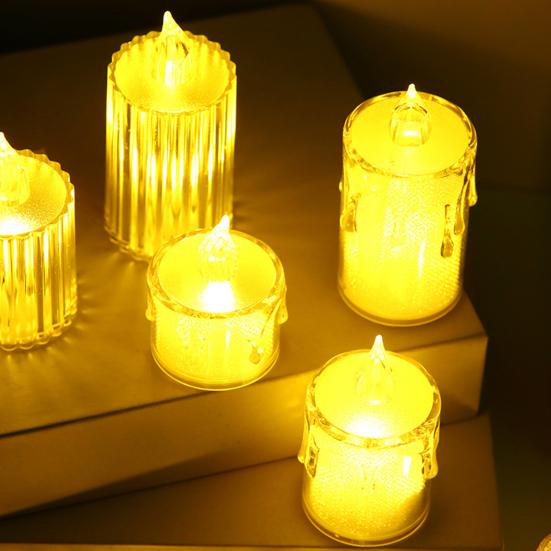 3 шт. хрустальные свечи электронные беспламенные светодиодные настольные лампы для свадебной вечеринки украшения дома