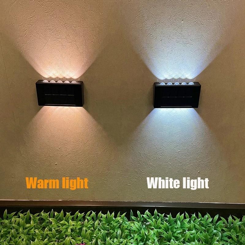 4/6/10 LED Solar Wall Lamp Outdoor Waterproof Up And Down Luminous Lighting Garden Decoration Solar Lights Stairs Fence Sunlight Lamp