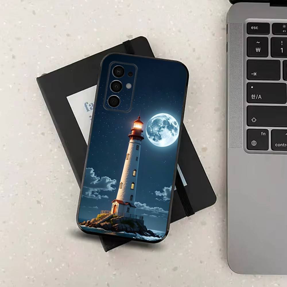 Чехол-маяк в стиле аниме для Samsung Galaxy A73,52,71,22,Note,31,8,9,53,32,72,41,J7,Мягкая черная силиконовая крышка