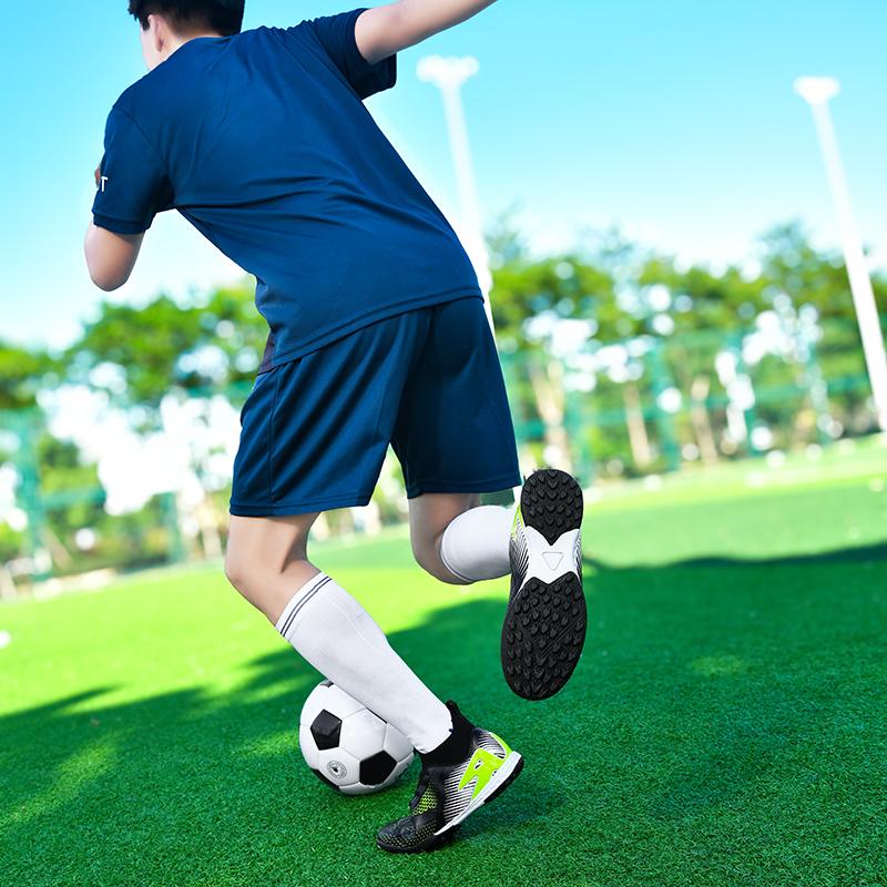 32-47 Kids Football Boots Rubber Soft Sole Short Nails Artificial Turf Leather Youth Kids Football Shoes Men's Sports Large Size Football Shoes