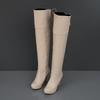 Женские сапоги на высоком каблуке, сексуальный европейский и американский стиль, осенне-зимние новые водонепроницаемые сапоги до колена большого размера на тонком каблуке