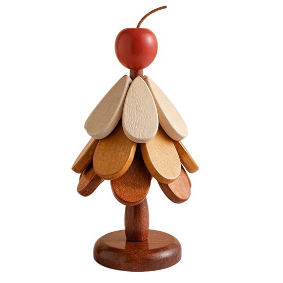 Yousheng 3Pcs Wooden Christmas Tree Trivets for Hot Dishes Heat Insulation Placemat Desktop Protection Mat Creative Tree Shape Coaster Table Decor