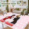 Crystal Velvet Square Rug Custom NameMiraculous Ladybug Pattern Non Slip Home Floor Decor Rug