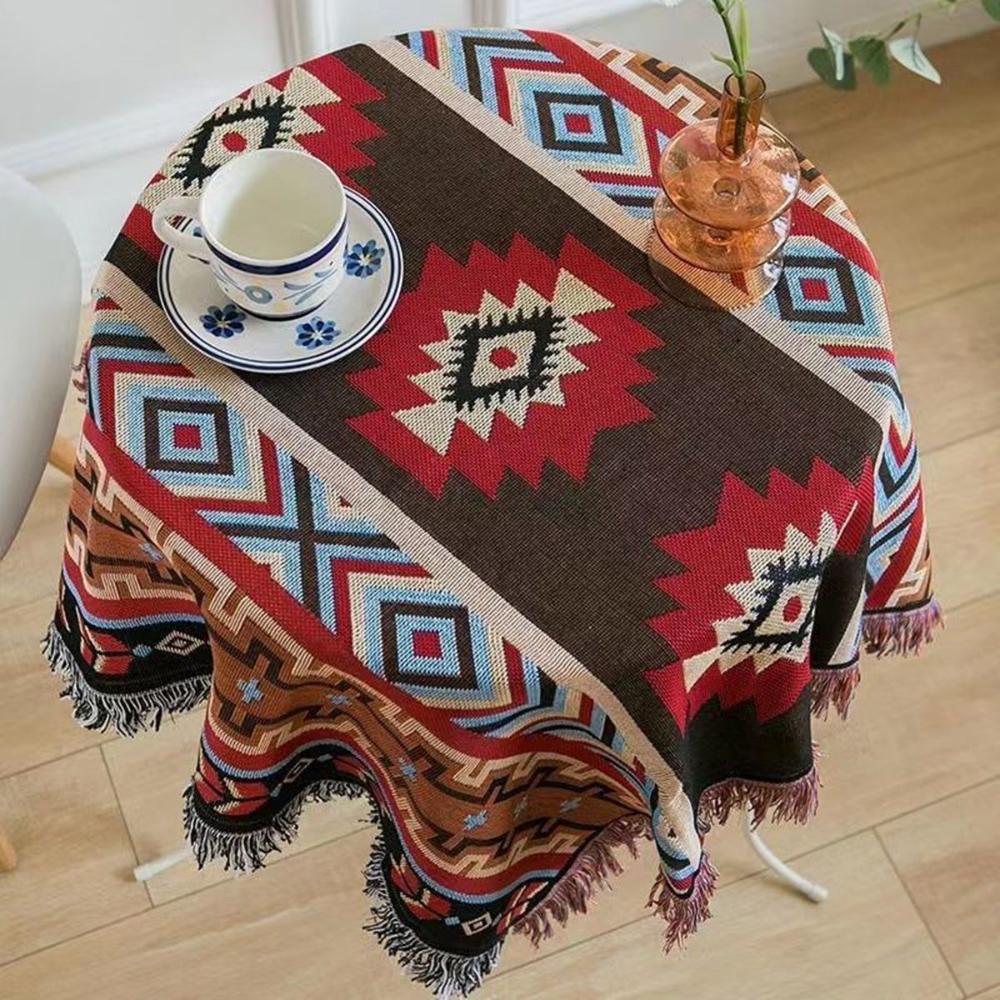 Knit Decorative Boho with Tassels Fringe Bohemian Soft Carpet Throw Blanket Sofa Mat Rug