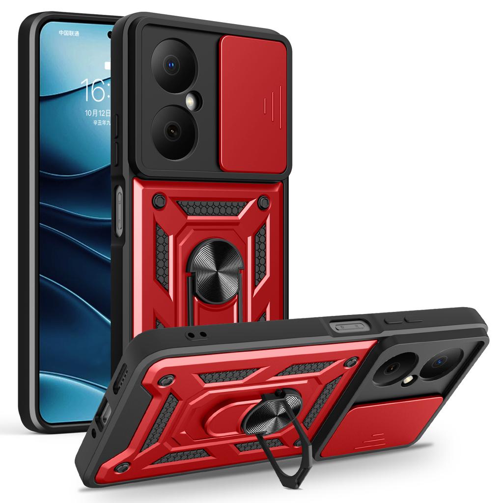 For Huawei Nova Y73 4G Case with Slide Camera Lid PC+TPU Kickstand Phone Cover