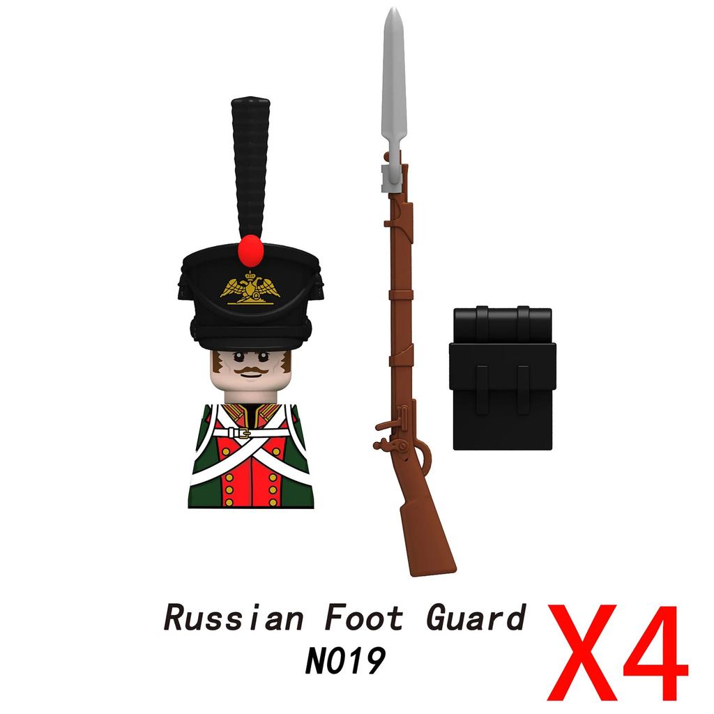 Napoleonic Wars Military Soldiers Building Blocks Medieval Army Figures Russian Ukraine Knights Infantry Weapon Bricks Kids Toys