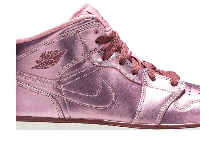 Kids' Sneakers Jordan 1 Mid Pink Rise (GS) Pink Rise/White-Noble Red