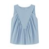 Kaslead New Arrival Women's Fashion Style Stylish Simple and Versatile Pure Color Ruched Sleeveless Vest