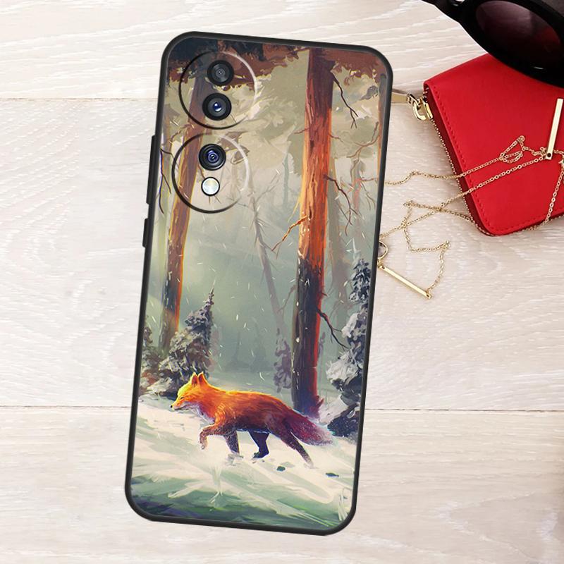 Watercolor Painting The Fox Case For Honor Magic 8 5 6 7 Lite 50 70 90 200 400 Pro X8b X8c X9a X9b X9c X9d Win RT Cover