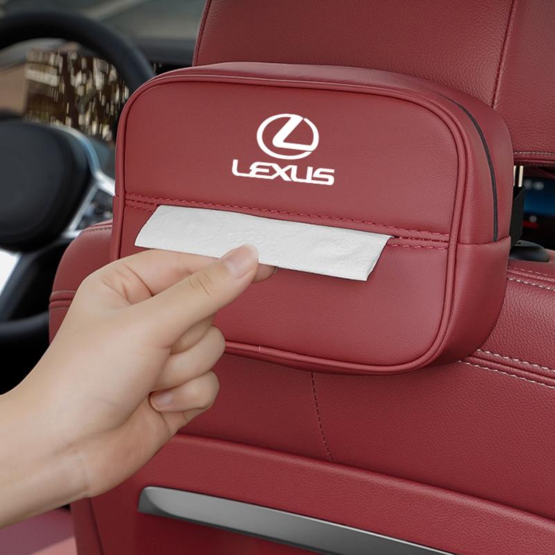 ZAG1 2026 Hot Interior Stickers Car Logo Tissue Box Seat Hanging Paper Towel Storage Bag For Lexus RX300 IS200 IS250 ES350 Ct200h UX2