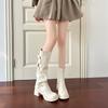 Two Long and Short Boots, New Detachable Stacking Boots In Autumn and Winter, Thick High-heeled Thick-soled High Boots, White Trouser Boots.
