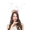 10Pcs Flower Antler Headbands Deer Horns Hairband Floral Reindeer Headpiece for Women Girls Halloween Cosplay Party Photo