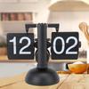 Flip Clock Large Number Battery Powered 304 Stainless Steel Tabletop Retro Flip Clock for Home Office 24 Hours