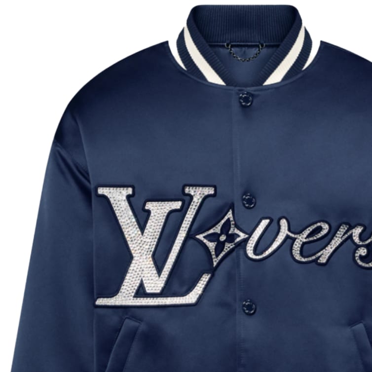 LOUIS VUITTON Baseball Jacket Men's Marine Blue 1AGHSY