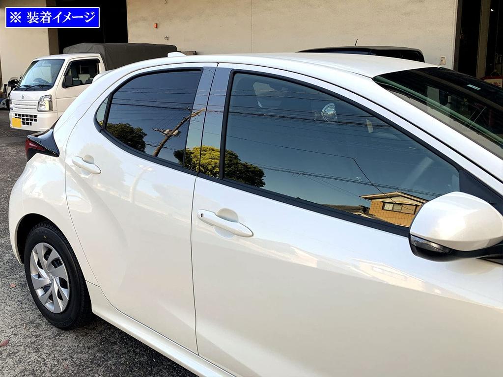 BRIGHTZ Панели стоек из нержавеющей стали с черным покрытием для Toyota Yaris 210 Без козырьков Ультра-зеркальные (Набор из 6 предметов) (2010-2015), [PIL-BLA-400]
