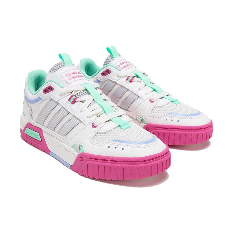adidas Кроссовки Neo D-Pad Кожаные Нескользящие Прочные Низкие Кеды для Скейтбординга Женские Кроссовки Бело-Розовые HQ7060