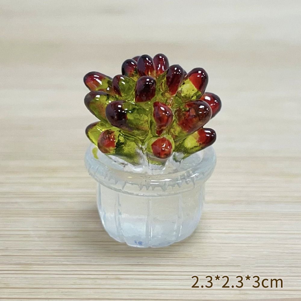 Прозрачный мясистый кактус бонсай декор мультяшный имитация кактуса настольный орнамент