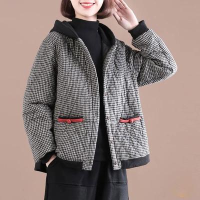 Хлопковое пальто, женская осенне-зимняя свободная утолщенная повседневная куртка с капюшоном, короткая удобная повседневная куртка