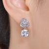 Rose Small Fragrant Camellia Stud Earrings, Micro-inlaid Zircon Earrings, Exquisite and Bright Jewelry for Women
