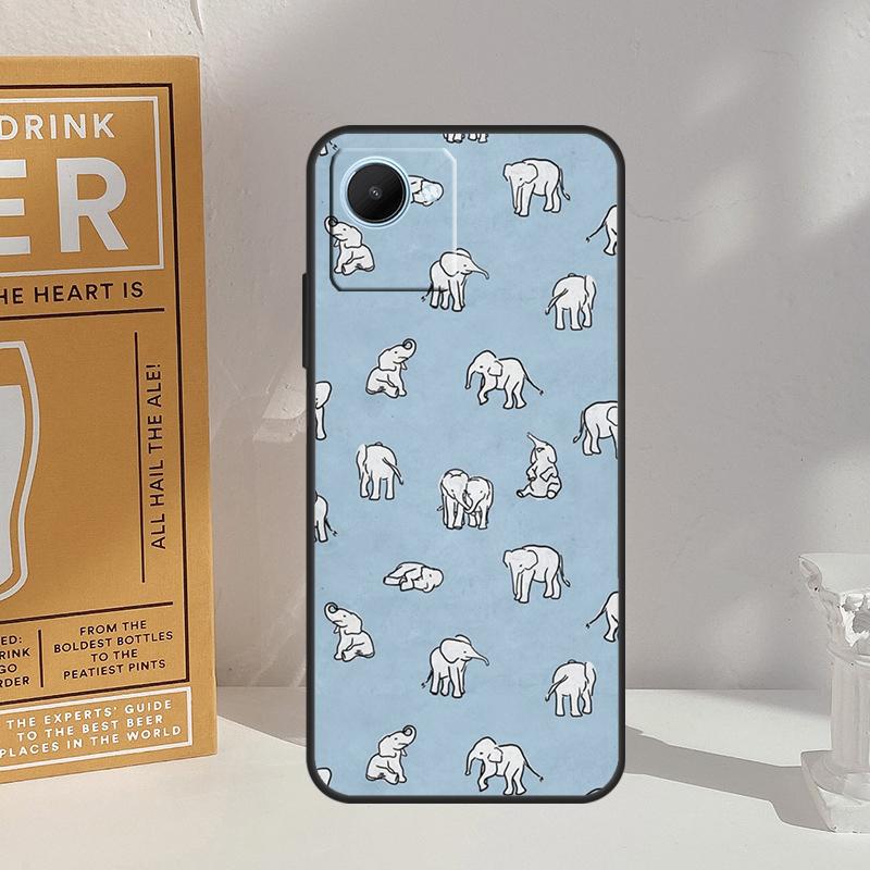 Cute Elephant For Realme 13 12 10 11 14 Pro Plus GT 6T 6 5 GT7 Pro C55 C51 C21Y C25S C75 C67 C61 C53 Case