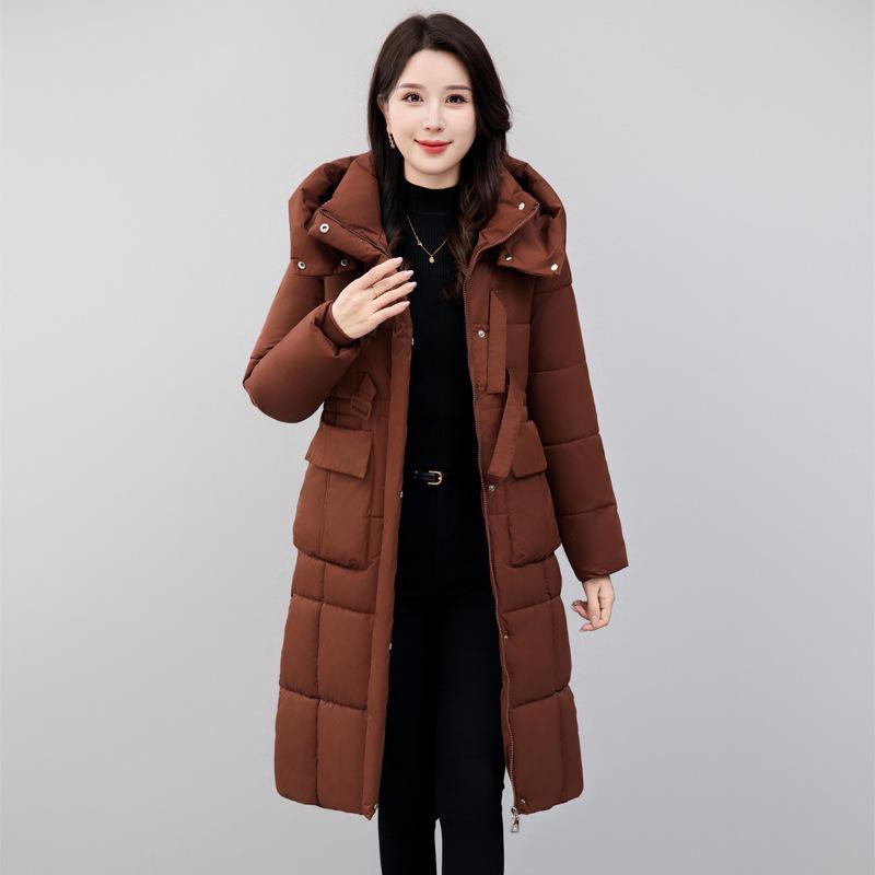 Пуховая хлопковая одежда женская средняя и длинная выше колена модная иностранная новая зимняя женская хлопковая одежда куртка