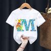 Anime Pokemons Tshirts for Children Pikachu Cartoon Letter Printed Shortsleeved Top Boys Girls Summer Fashion Sports Tshirt