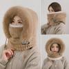 Winter Windproof Hat Outdoor Cycling Warm Ear Protection Head Cap Pullover Hat Plush Scarf Hat Mask Integrated Hat