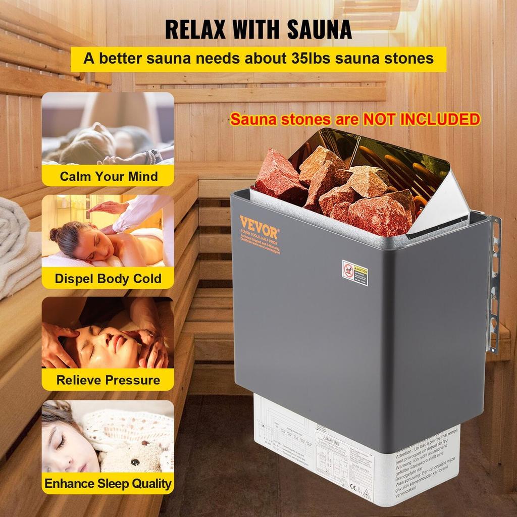 Electric Sauna Heater W/ External Control 9kw Sauna Stove For Spa Sauna Room
